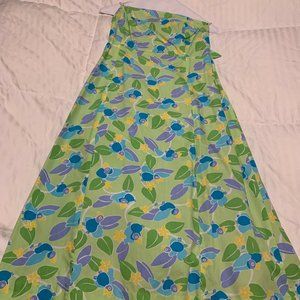 Lilly Pulitzer Vintage Toucan Bird Midi Strapless Dress with Tie Size 10